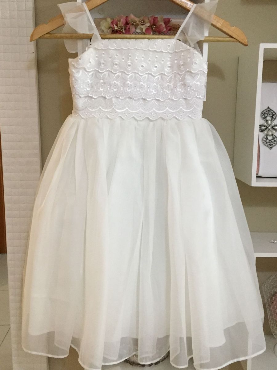 vestido de lese branco infantil