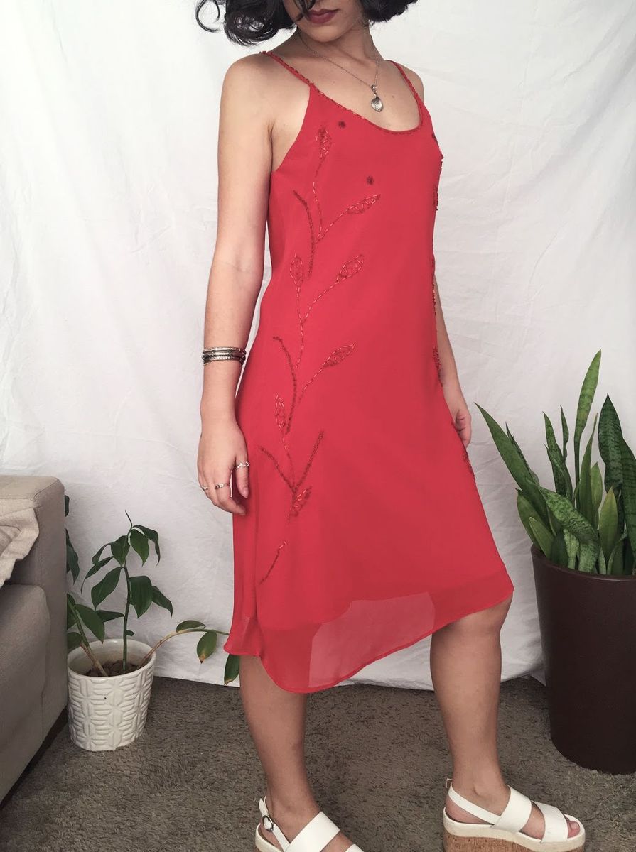 slip dress vermelho
