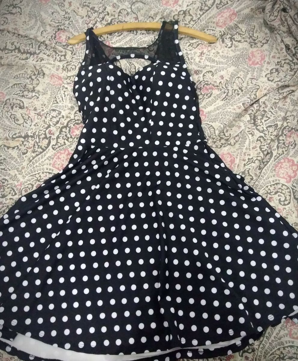 vestido rodado de bolinha