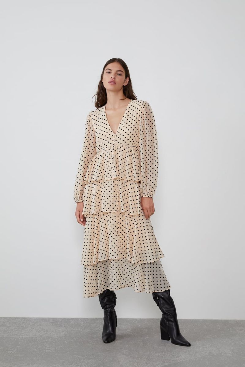 zara vestido bolinhas