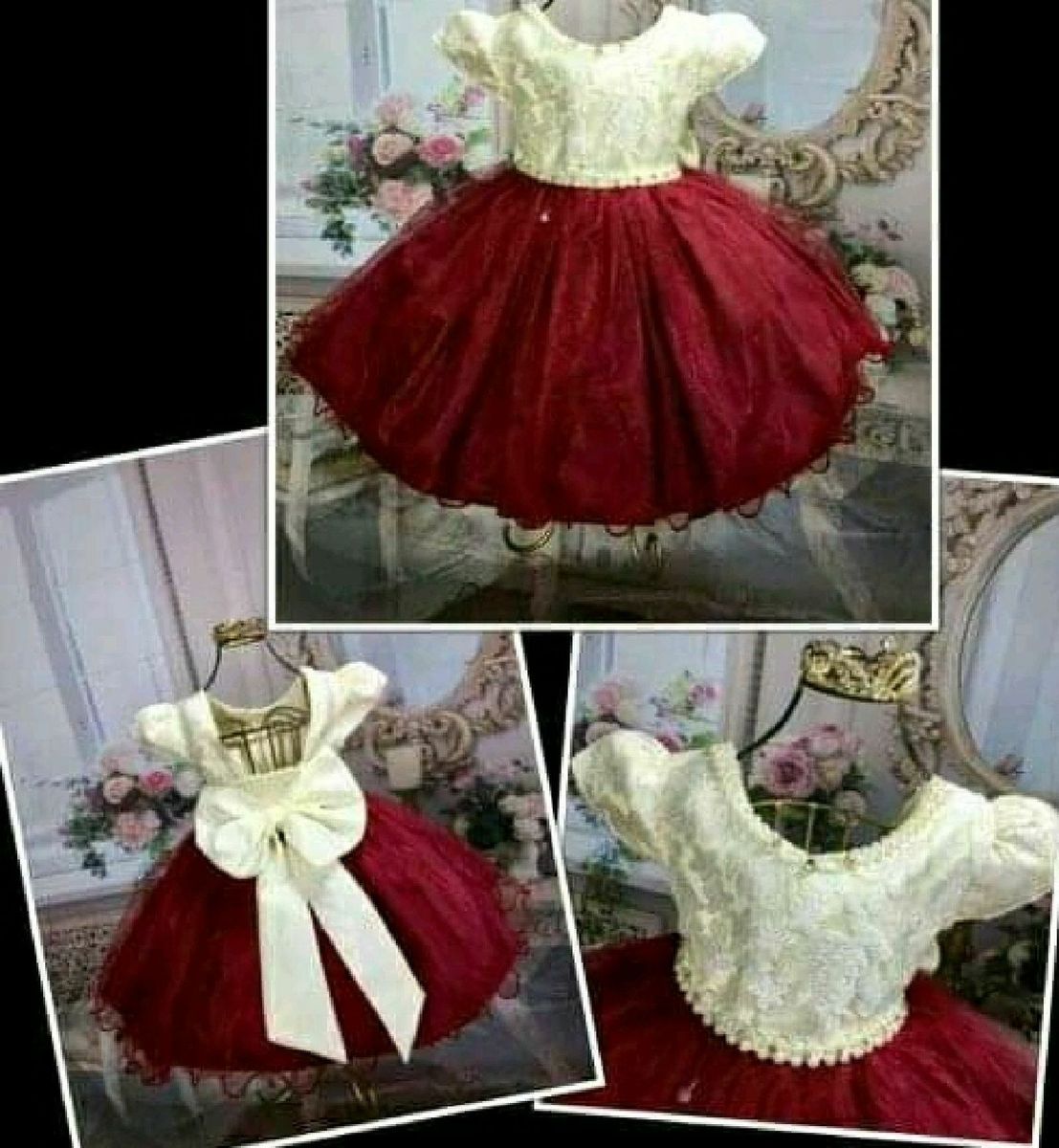 vestido de bebe marsala