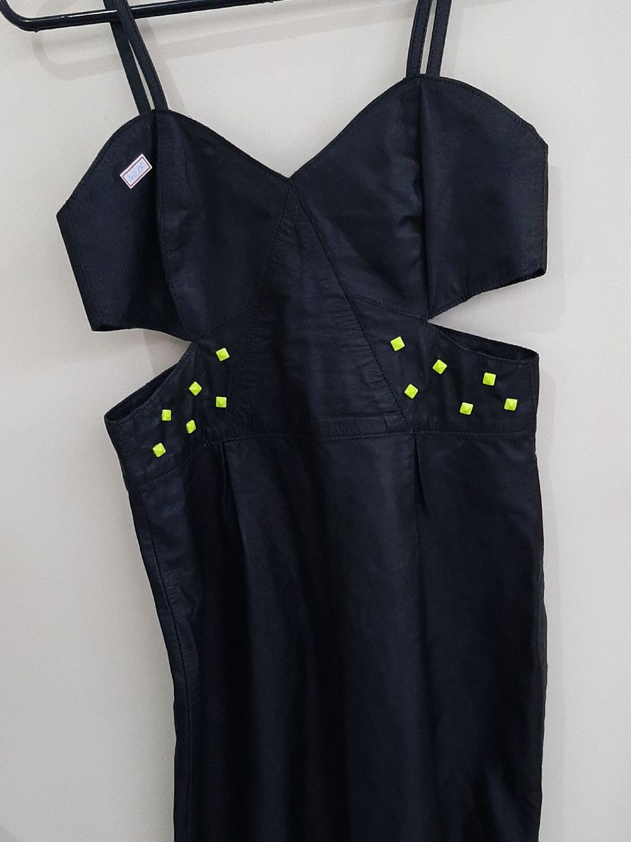 vestido colcci couro