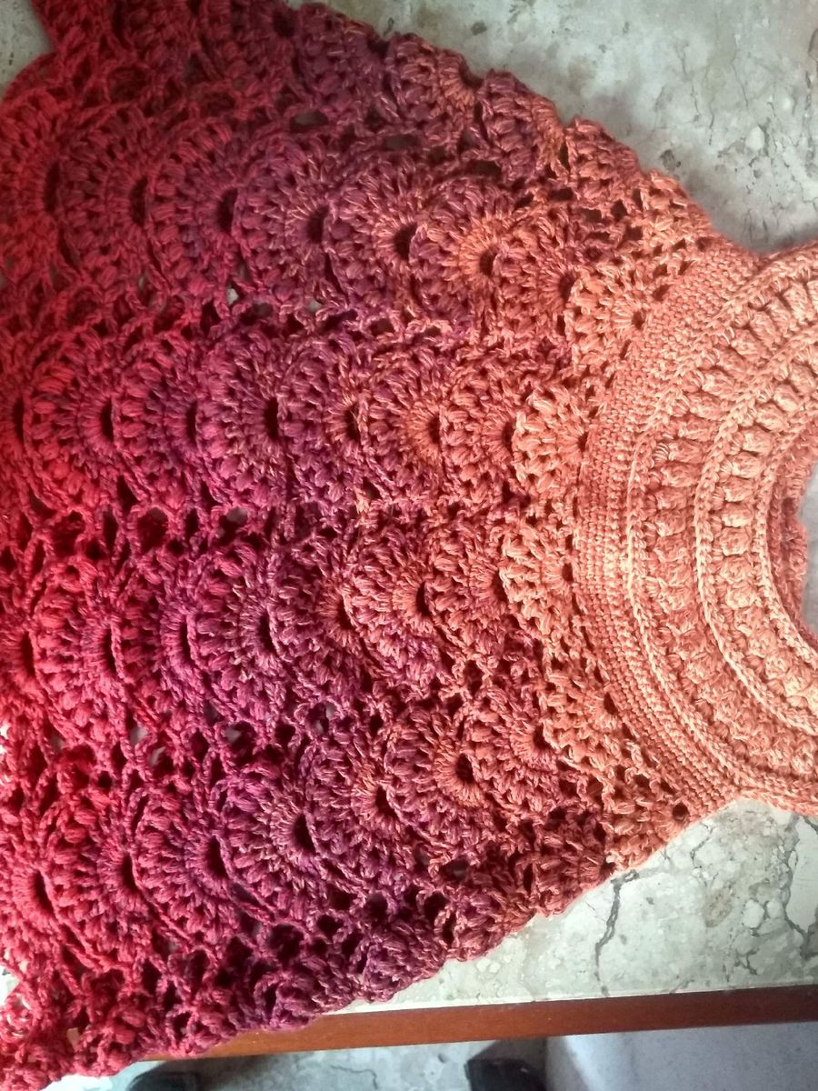 vestido de crochê de menina