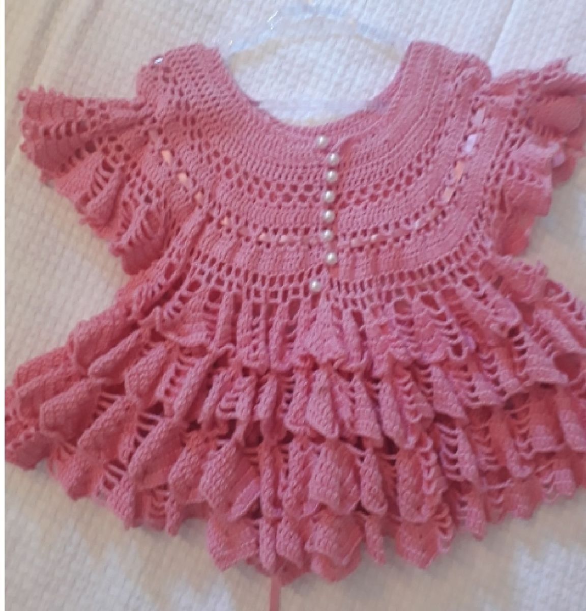 Vestido infantil de croche para 4 anos