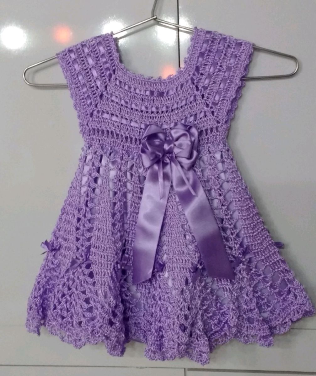 vestido de crochê para menina de 2 anos