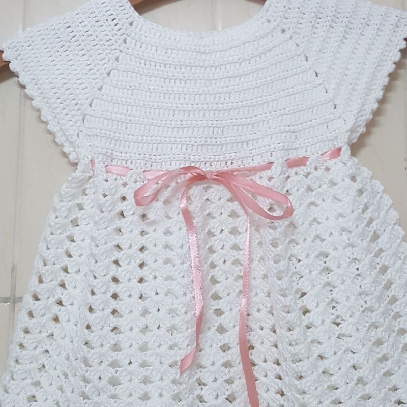 Vestidos de bebe em hot sale croche