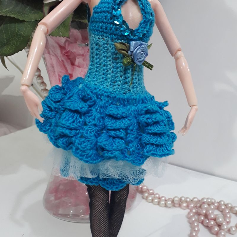 Roupas Barbie Crochê + Bolsa, Brinquedo Barbie Nunca Usado 62227861