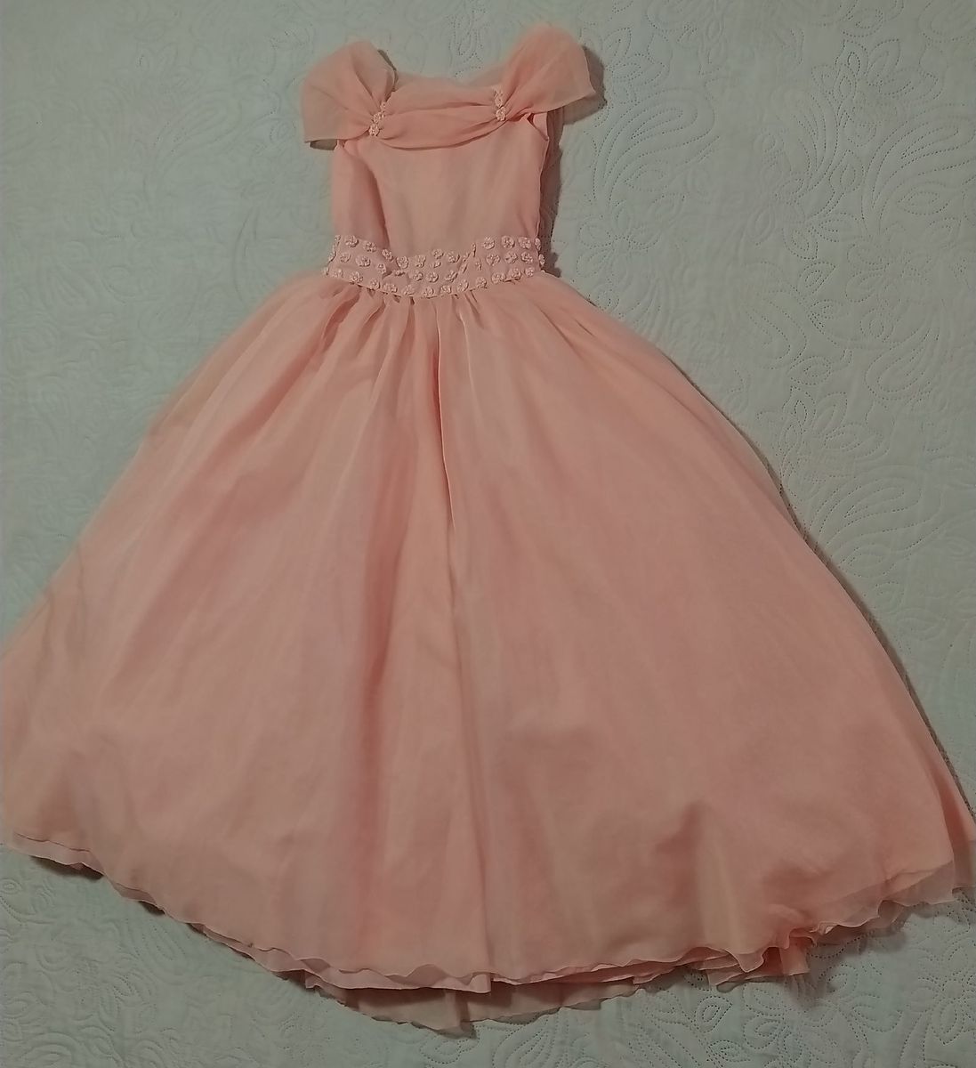 Vestido de best sale daminha salmão