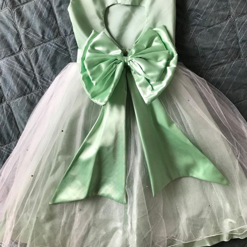 Vestido de best sale daminha verde agua