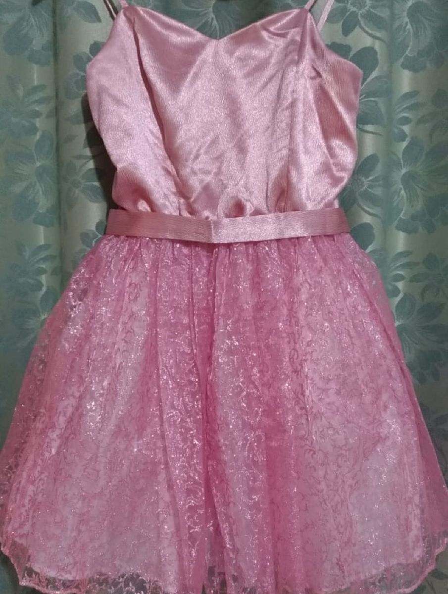 vestido debutante curto rosa