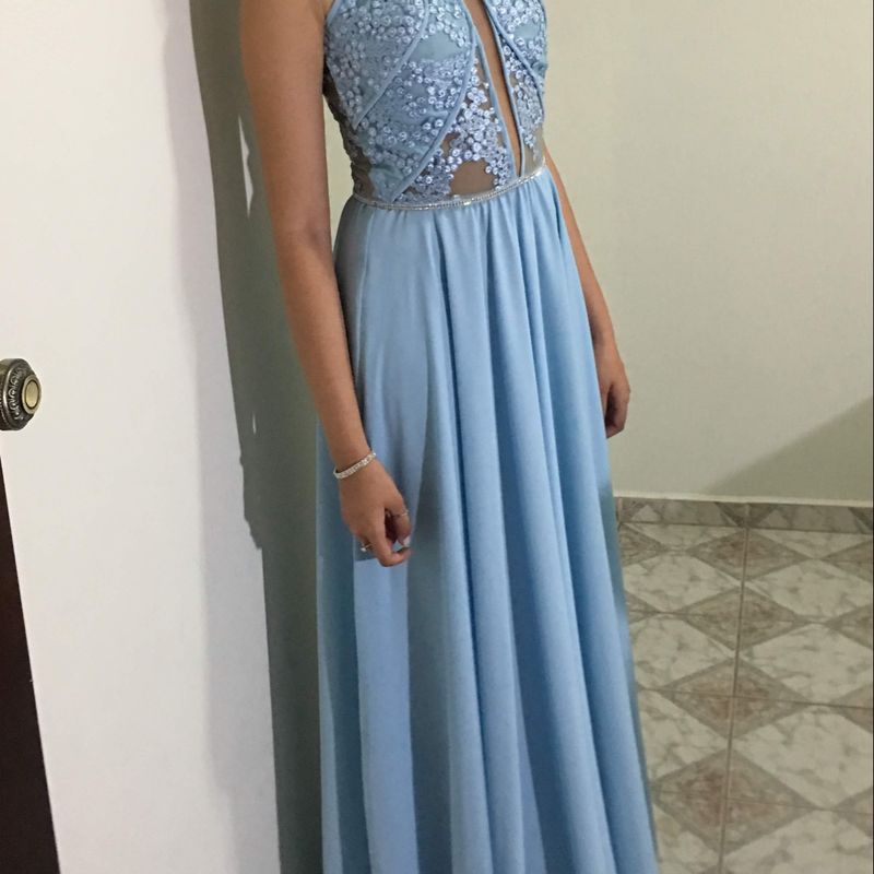 Vestido de best sale formatura azul bebê