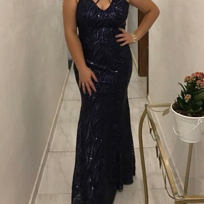 Vestido de Festa Azul Marinho Tvz Vestido de Festa Feminino Tvz Usado  92116874 enjoei