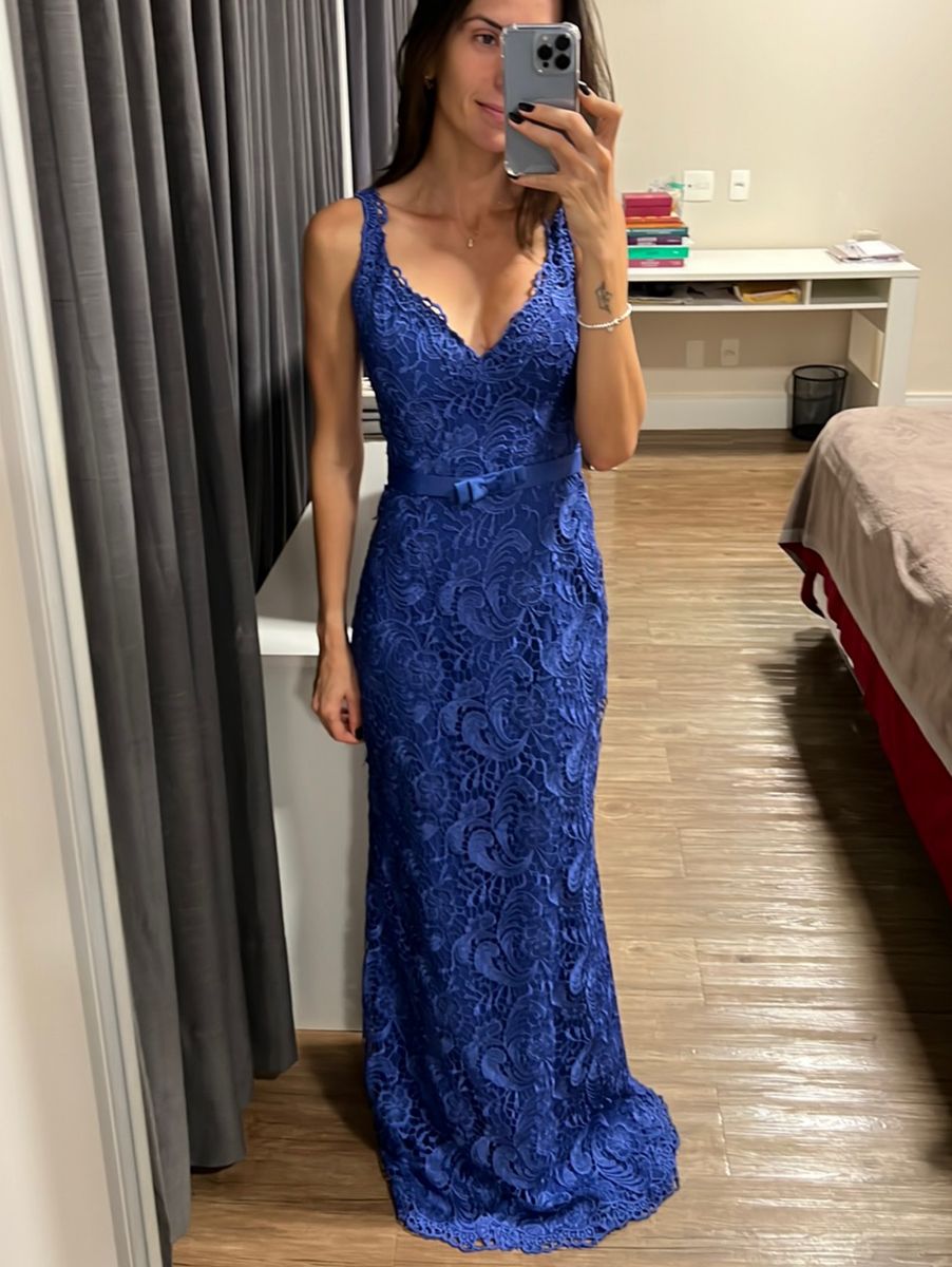 Vestido em store guipir para festa