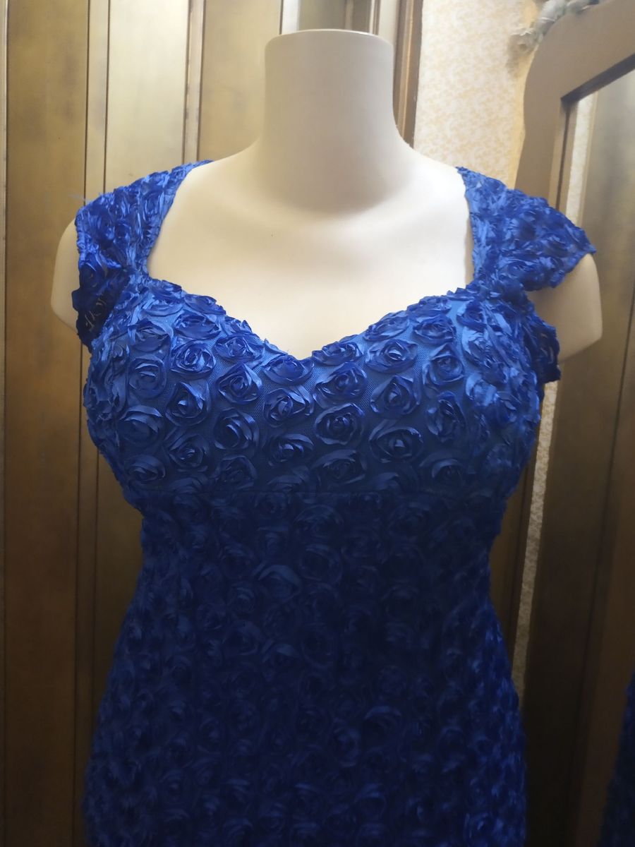 vestido de festa plus size azul royal