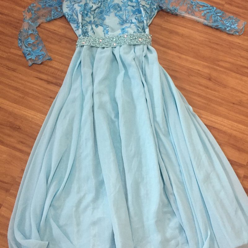 Vestido para madrinha azul hot sale turquesa