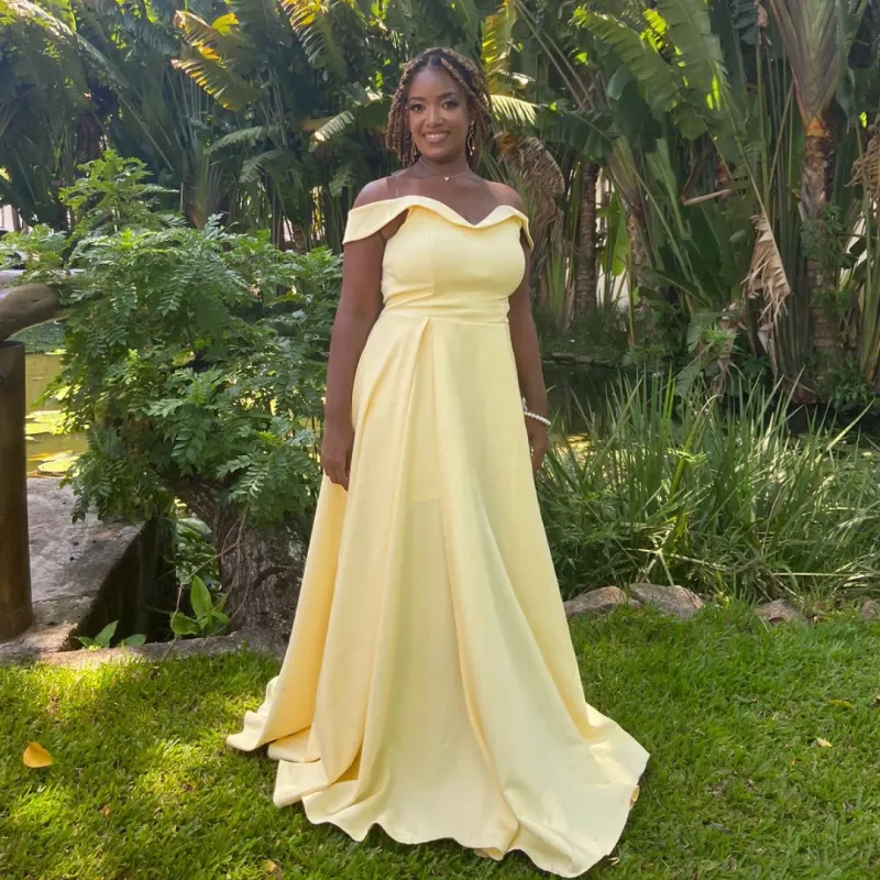 Vestido de madrinha store de casamento amarelo