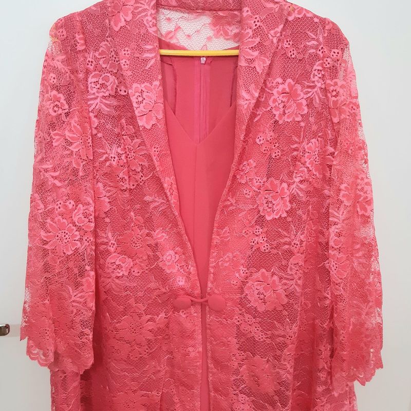 Vestido de Festa com Blazer de Renda Rosa Roupa de Casamento Feminina Usado 71247407 enjoei