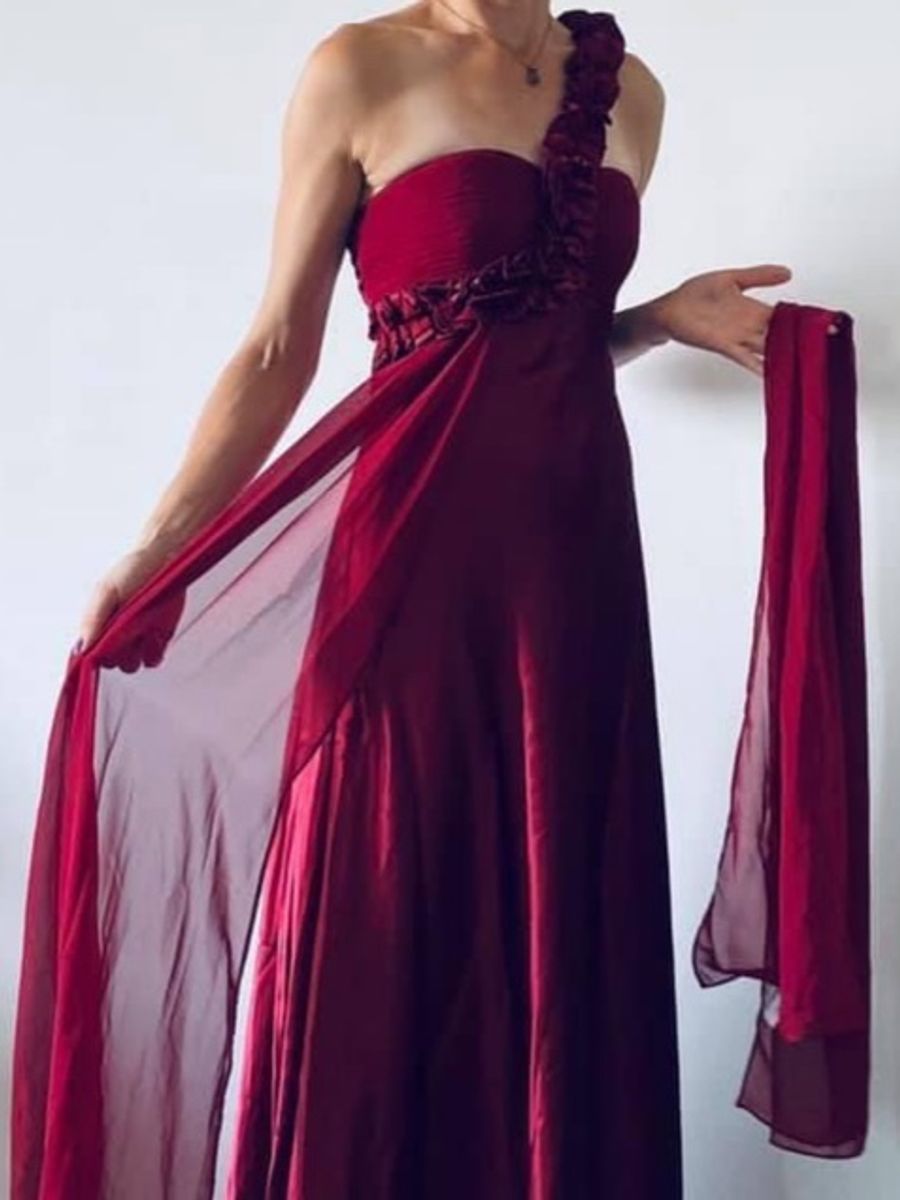 Vestido de festa cor hot sale bordo