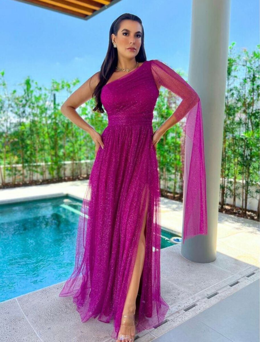 Vestido de Festa Cor Fúcsia Roupa de Casamento Feminina Shein Usado  90914912 enjoei