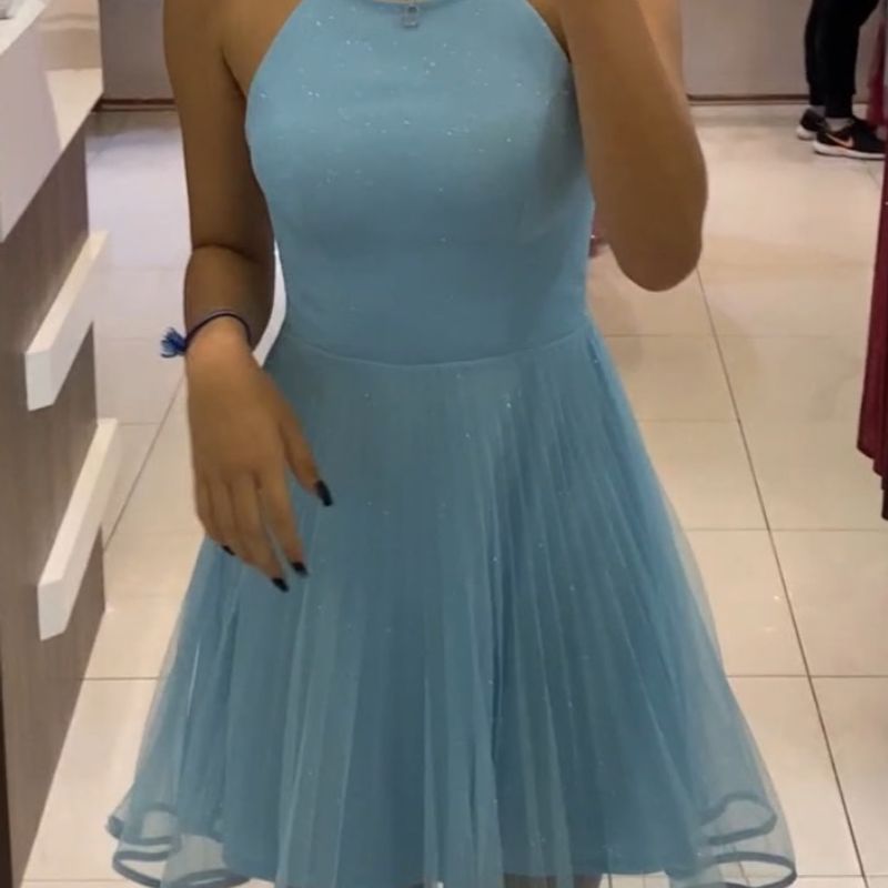 Vestido de festa hot sale curto azul bebe