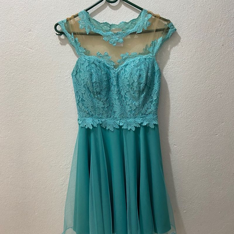 Vestido de festa sales curto azul tiffany