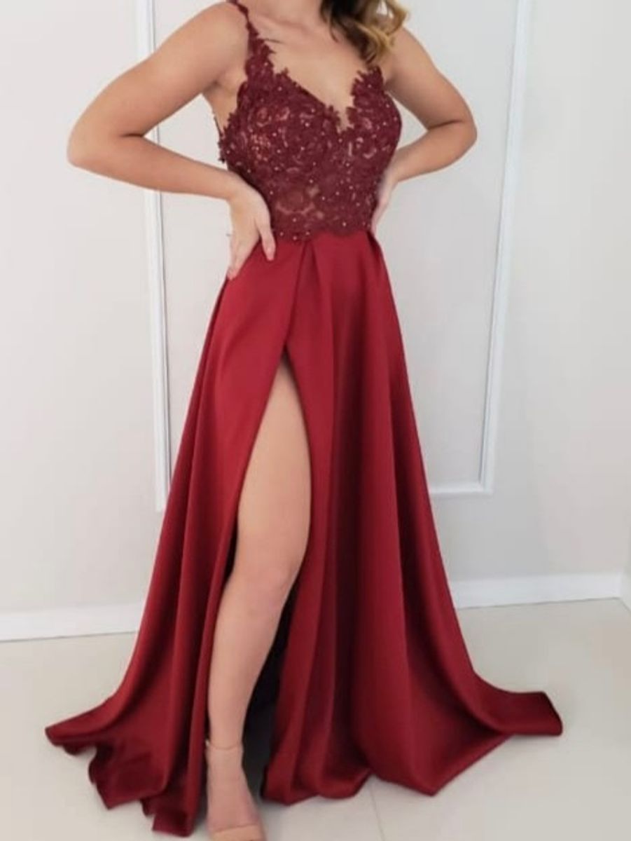 vestido para formatura longo com fenda