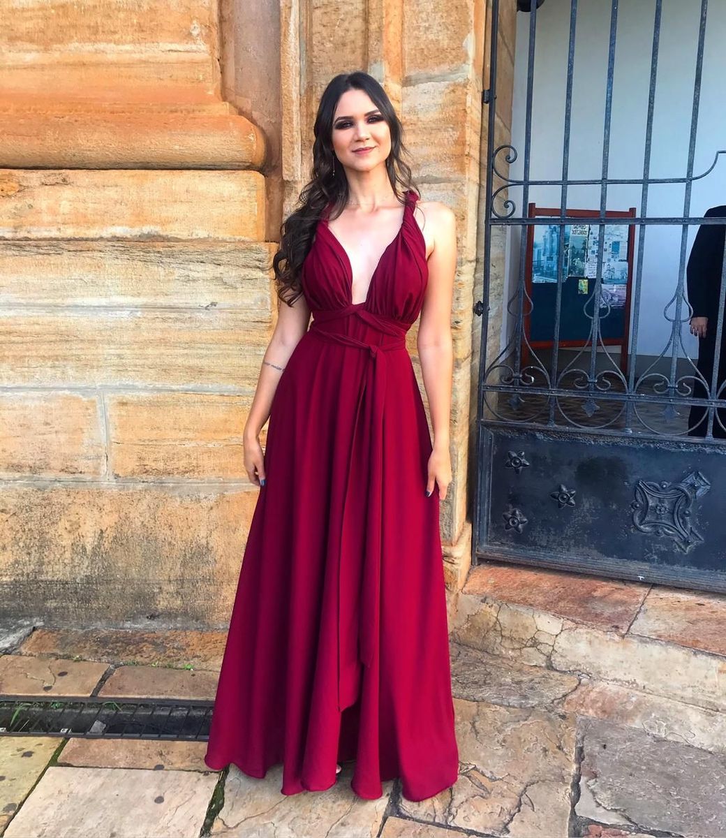 vestidos de madrinha marsala