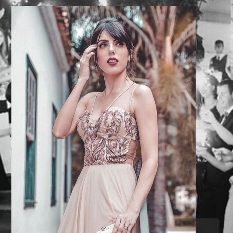 Vestido de Festa em Tule com Corpo em Pedraria Saia Ampla Veste P Tam 38/40  Vestido de Festa Feminino Sabor De Hortelã Usado 96773392 enjoei