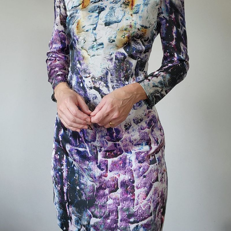 Vestido de Festa Estampado Curto Manga Comprida Tvz Tvz Usado