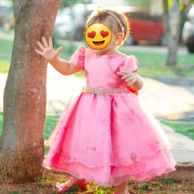 Vestido de Festa Princesa Infantil Bebê Menina