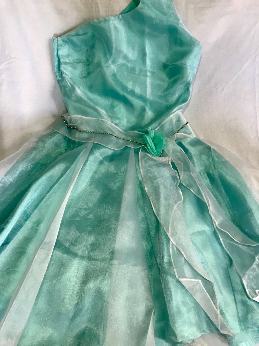 vestido infantil de cetim com organza