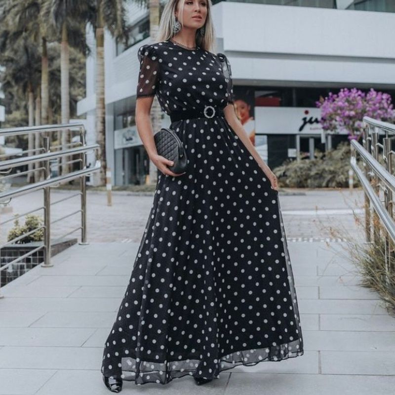 Vestido de Festa Feminino Longo Póa Luxo Novo Adriana Restum Festa