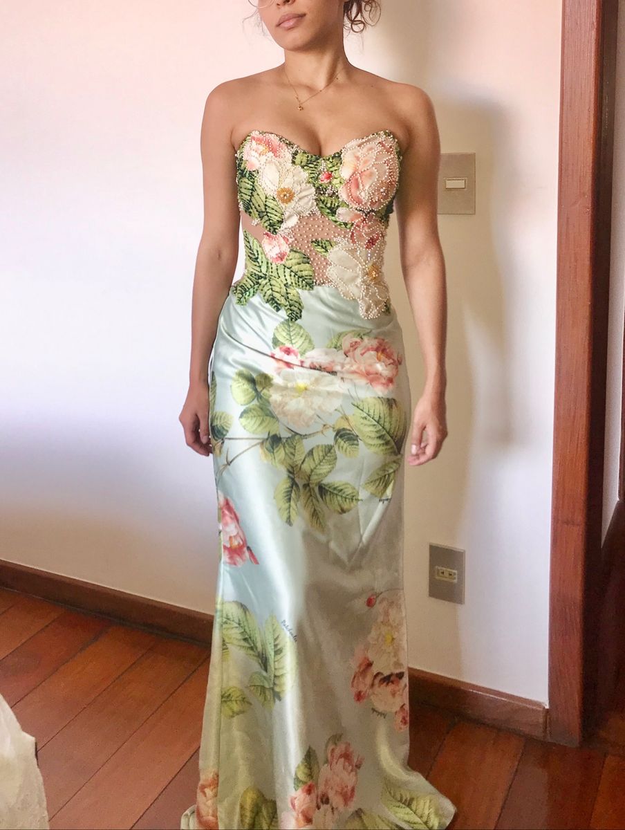 vestido de festa decote coração