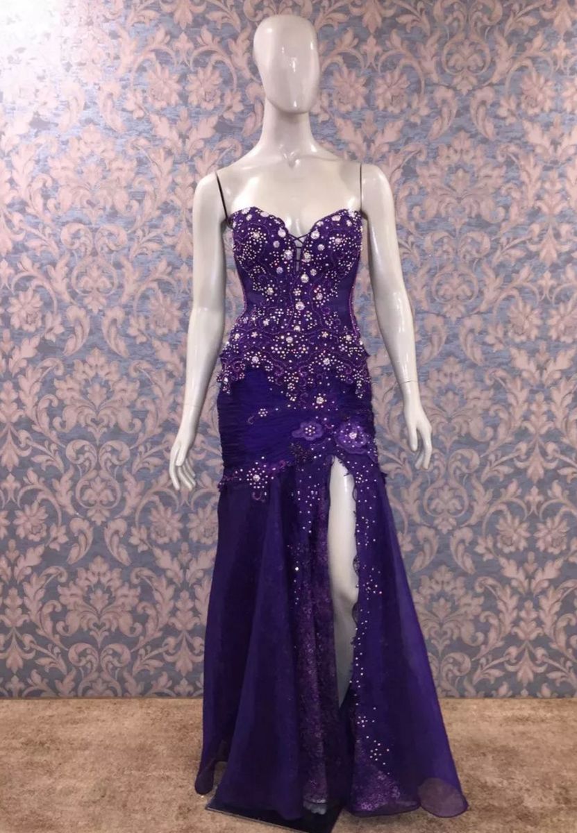 vestido formatura roxo