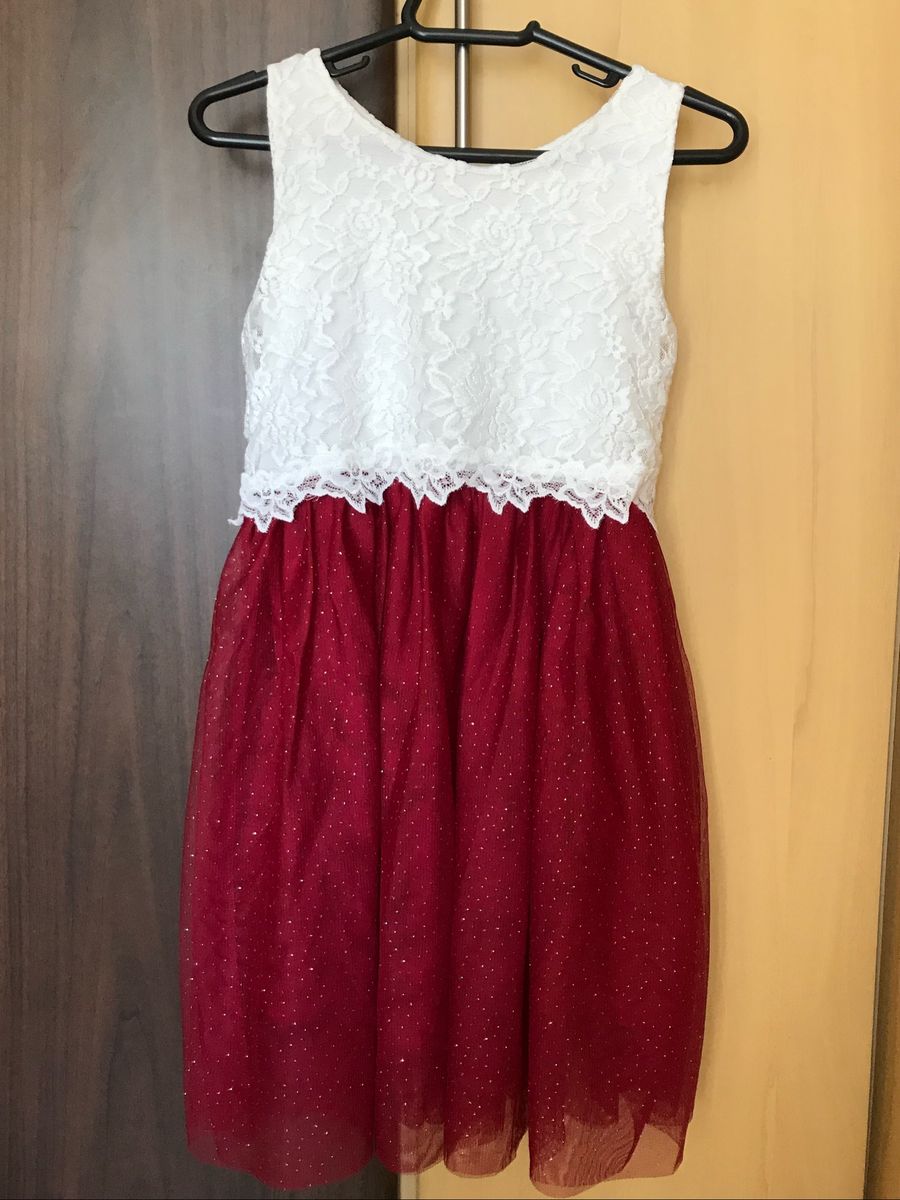 vestido de festa infantil marsala