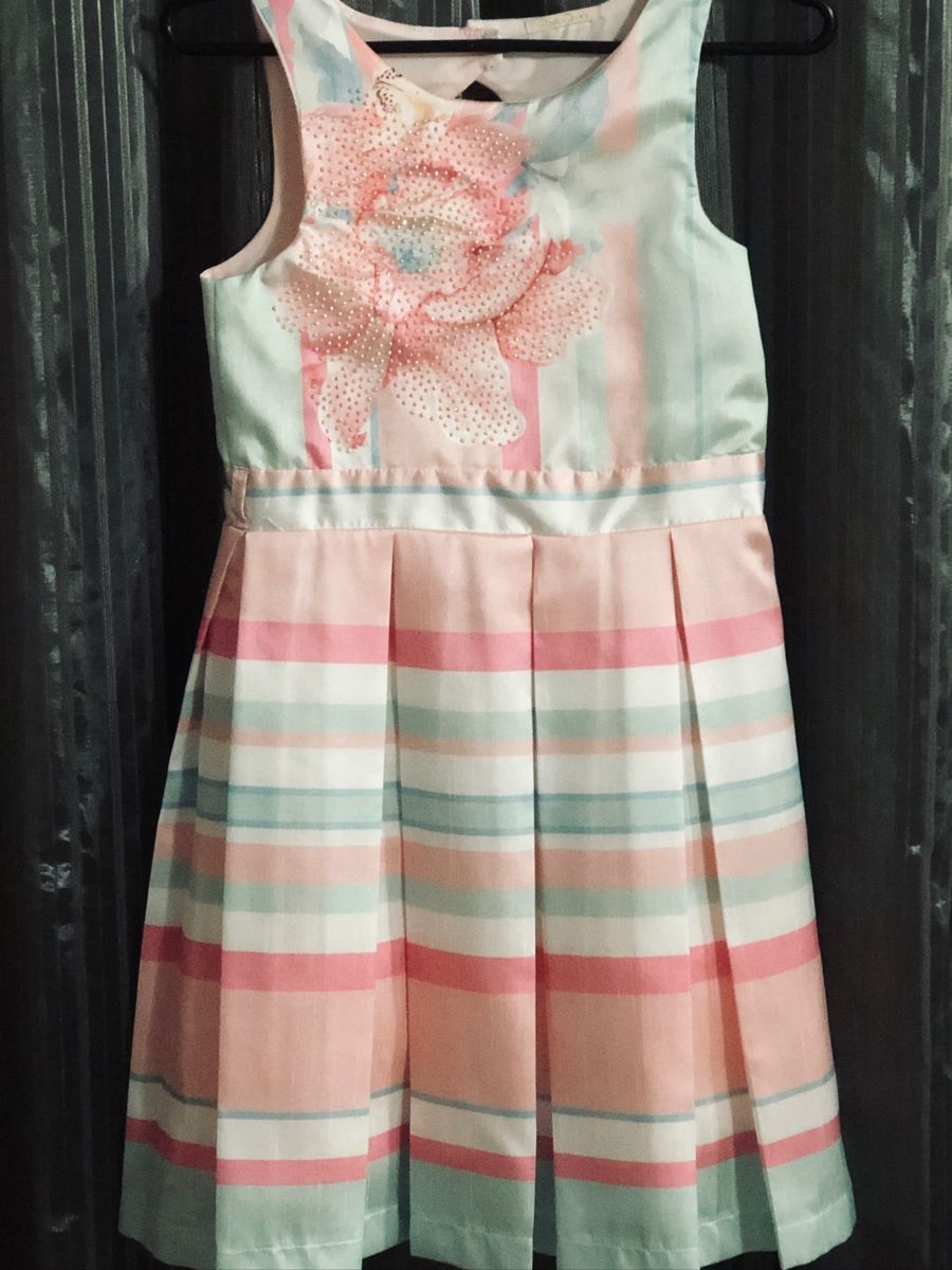 vestido infantil de tafetá