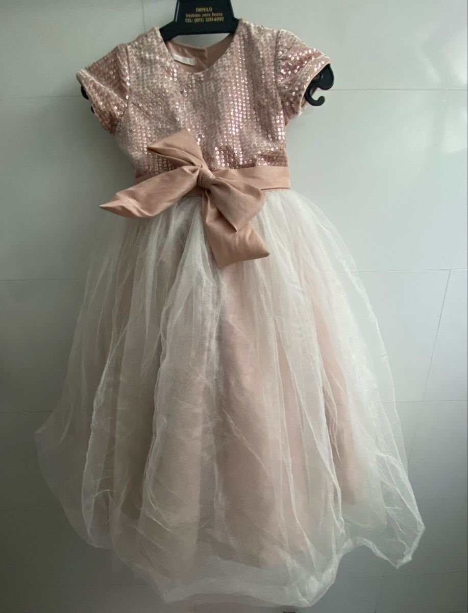 vestido infantil princesa rosa e azul com renda trabalhada