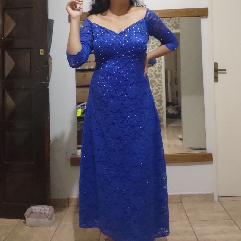 Vestido longo best sale madrinha azul royal