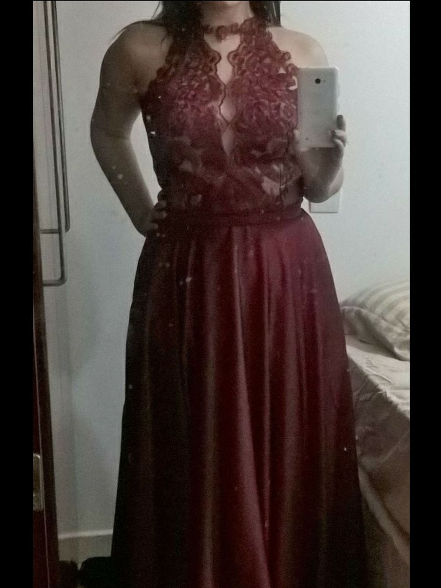 vestido longo para casamento cor marsala