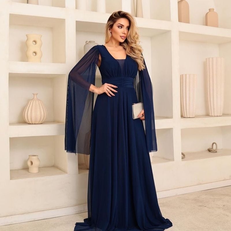 Vestido De Formatura Longo Azul Marinho Vestido De Festa Longo