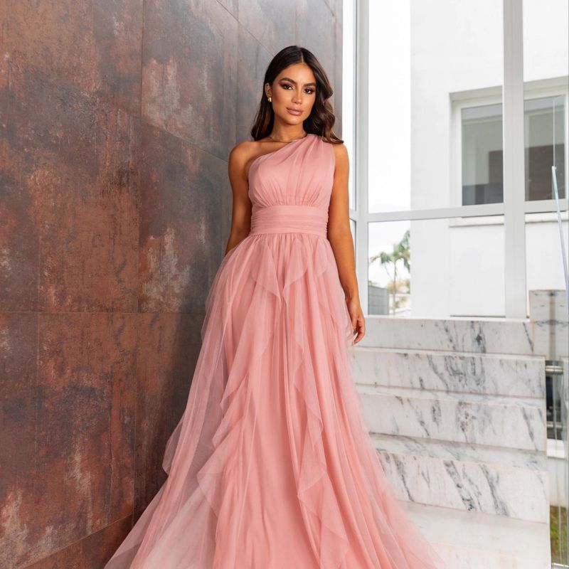 Brilho Vestido De Festa Longo RosÃª Debutante Vestido Para