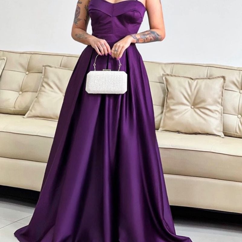 Vestido longo best sale roxo escuro