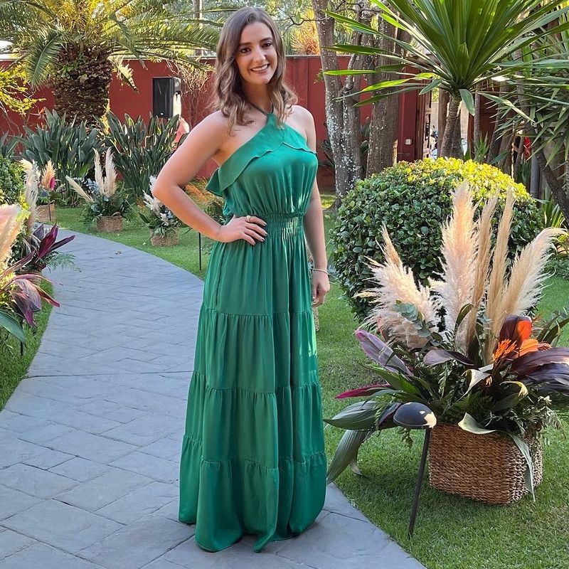 Vestido de Festa Longo Verde Bandeira Vestido de Festa Feminino Vestido  De Festa Usado 87188950 enjoei