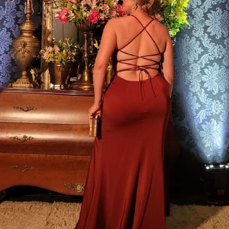 Vestido madrinha sales casamento vermelho