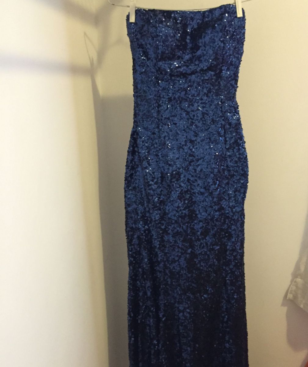 vestido de paete azul