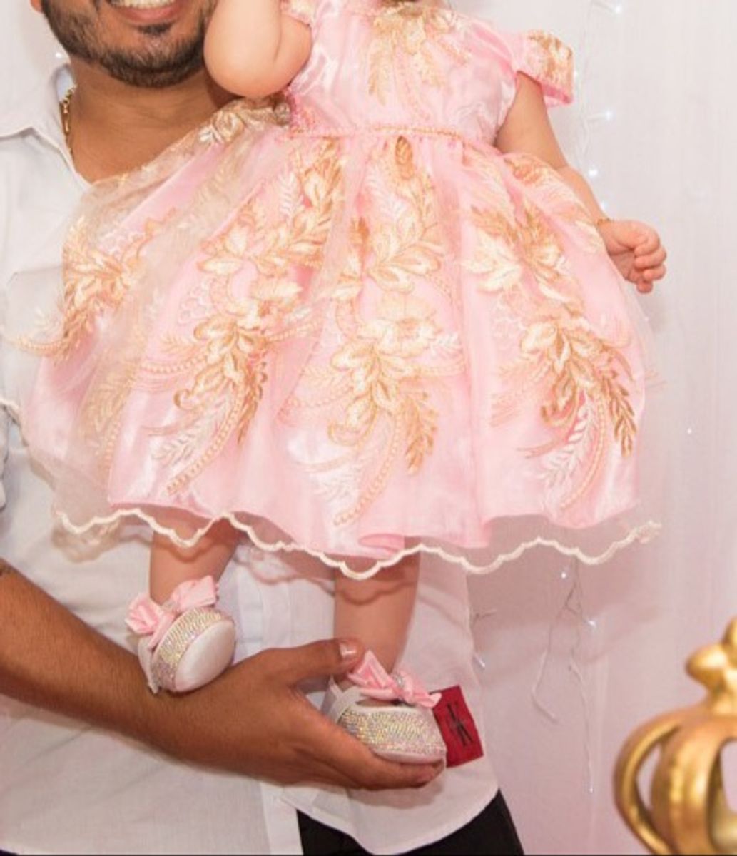 Vestido De Festa Para Bebe 1 Ano Roupa Infantil Para Menina Usado Enjoei