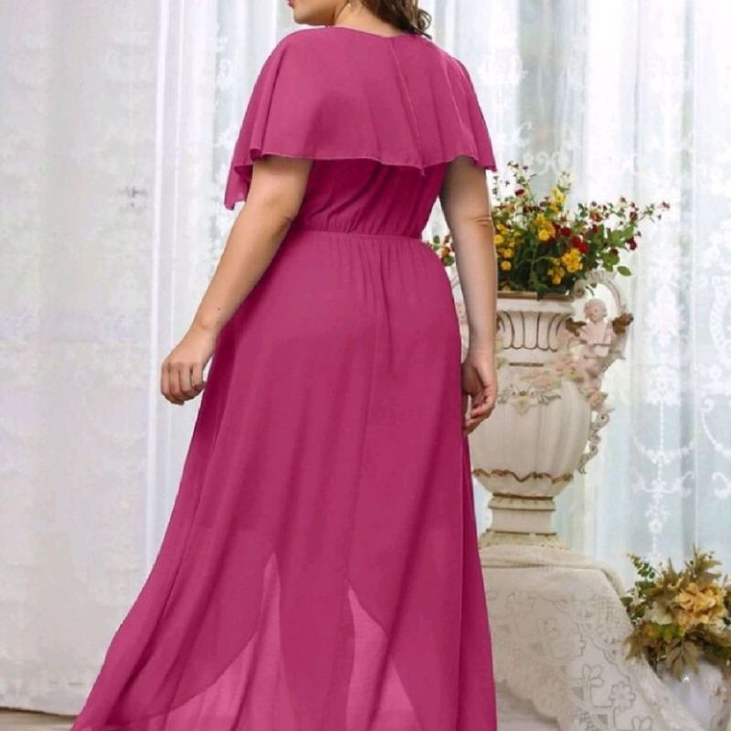 Vestido de Festa Pink Shein Plus Size, Vestido Feminino Shein Usado  77100019