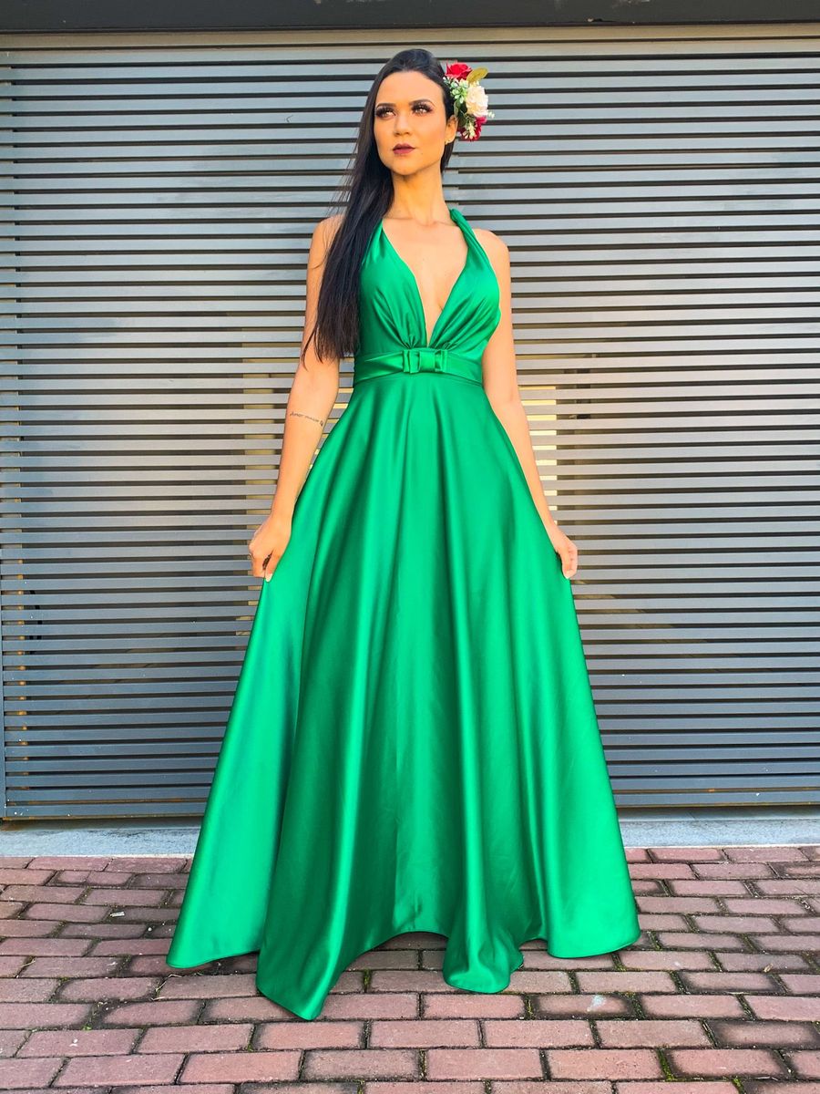 vestido de princesa verde