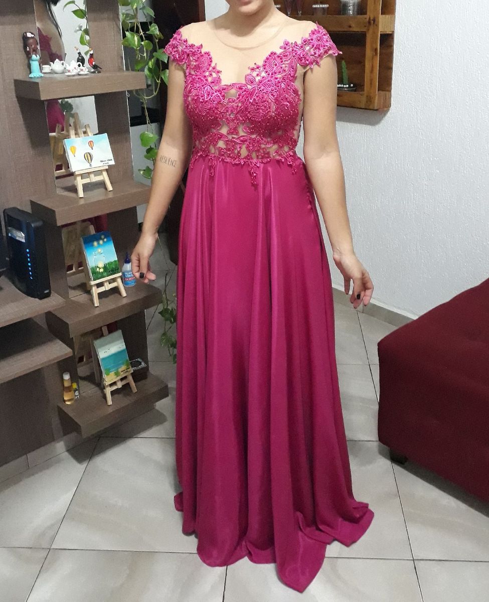 vestido de madrinha fucsia