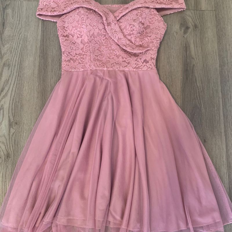 Vestido de Festa Rosa Queimado Curto P Vestido de Festa